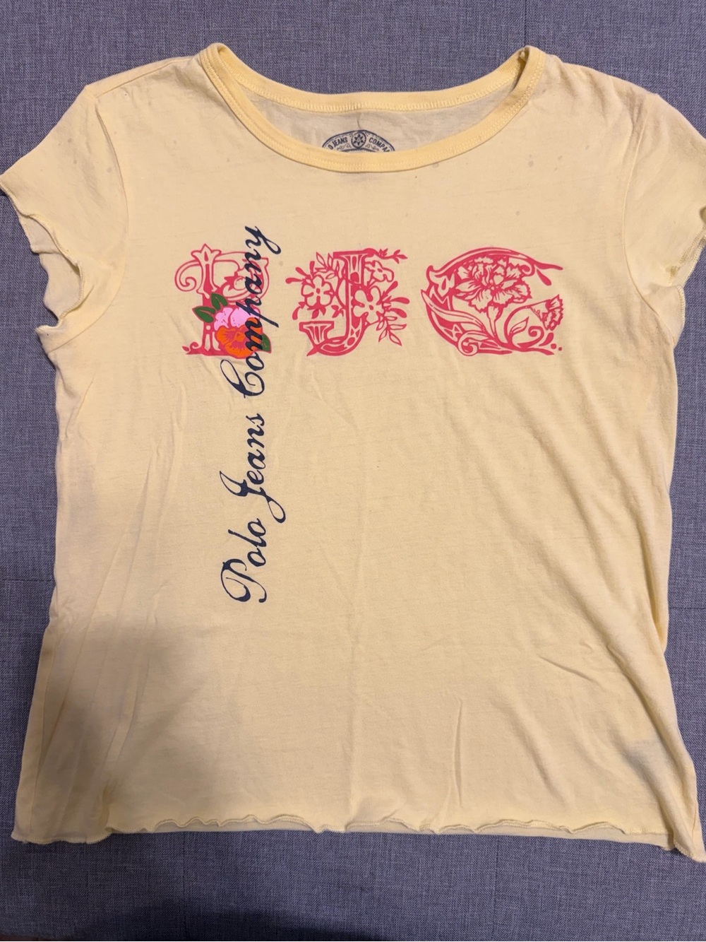 Apollo Jeans Girls' Yellow Tee with red Floral Script